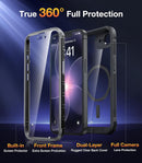 Diaclara Magnetic for iPhone 17e Case & iPhone 16e Case 6.1" Full Body Bumper,[Compatible with MagSafe] Military Drop Proof Cover with Built-in Screen Protector,Magnetic Black — 3