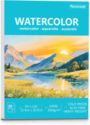 Pacocoast Watercolor Paper, 9"X12" Cold Press Water Color Paper Pad,Teal | 9" x 12" — 1