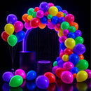 GYIPFIPA 120 Pack UV Neon Balloons Assorted Color 12 Inches Rainbow Latex Balloons 7 Color Balloon glow in the dark, for Birthday Baby Shower Wedding Party Decorations | Colourful--120pieces — 8