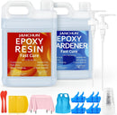 JANCHUN Crystal Clear Epoxy Resin Kit 2 Gallon, Bubble-Free, Anti-Yellowing, Self Leveling Easy Mix 1:1 Coating and… — 1