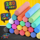 SMALL FISH 280PCS Sidewalk Chalks in 24 Colors: Washable Jumbo Chalk for Kids Toddlers (Pack of 2) | 4x1 inch (Pack of 2) — 2