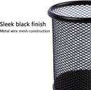 Ameceres 4 Packs Metal Pencil Cup Wire Mesh Pen Holder for Desk (Black) — 2