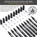MARTCOLOR Micro Pen Fineliner Pens, 10 Size Black Archival Ink Pens — 2