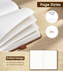 Dotted Journal Notebook, A5 Leather Hardcover, 160 Pages, 180° Lay-Flat Binding, 100 GSM Thick Paper, Dot Grid for Bullet Journaling, Planning & Daily Organization (Brown) — 4