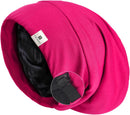 YANIBEST Slouchy Beanie Hat Satin Lined Sleep Cap Chemo Headwear Caps - Hot Pink — 1
