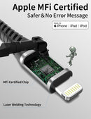 Coiled USB to Lightning Cable 3FT for Car, 2Pack iPhone Charging Cord 5