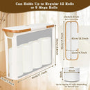 Toilet Paper Storage Basket with Lid - The Ultimate Bathroom Organizer, Free Standing Toilet Paper Holder for Up to 9 Mega Rolls, Toilet Tissue Storage Bin with Handle for RV Closet, Beige — 2