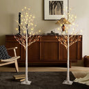Birch Tree Lights,2 Pack 6 Feet Prelit White Artificial Christmas Trees,Birch Tree with LED Lights, Twinkling Twig Tree for Xmas Home Party Garden Indoor Outdoor Decor — 2