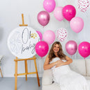 68Pcs Pink Balloons Kit 12 Inch Metallic Pink Balloon, Pink Confetti Balloon and Baby Pink Party Balloons with Ribbons for Birthday, Wedding, Baby Shower, Graduation Decorations. — 5