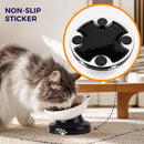 Y YHY Ceramic Cat Slow Feeder, Elevated Dog Food Bowl Tilted Design, Slow Feeder Bowl no Black Chin, Cat Shape for Dry and Wet Food — 6