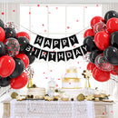 12inch Red and Black Balloons with Black Red Confetti Balloons | Red Black — 6
