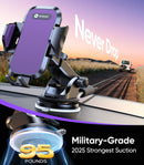 VICSEED 2026 Ultimate Sturdy Car Phone Holder [Upgraded 95+LBS Strongest Suction] Universal Long Arm Cellphone Mount for Car Dashboard Windshield Vent Truck Boat for iPhone 18 17 16 Pro Max & Android | Purple photo 3