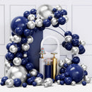 YMSZ Blue and Silver Balloons Arch Garland Kit, Blue Balloons Arch Kit | Navy Blue & Silver — 1