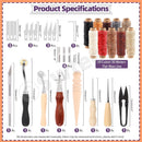 Swpeet 46Pcs Leather Kit, Leather Working Tools and Supplies, Leather Craft Tool Kit with Waxed Thread Groover Awl Stitching Punch, Tracing Wheel, Sewing Needles, Other Leather Crafting Tools — 2