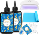 Bsrezn 200g UV Resin Kit with Light, Clear UV Epoxy Resin Cure for Jewelry — 1