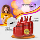 Party Factory – 3x Helium Tank - for up to 150 assorted balloons (latex, LED & foil) – Party birthday decoration disposable gas cylinder – bendable filling valve – For decorative occasions | 3 Pack — 3
