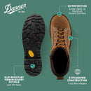 Danner 8” Quarry USA Waterproof Work Boots for Men - Full-Grain Leather with Gore-Tex, 3-Density Cushion Footbed & Traction Heel Outsole, EH Resistant - Distressed Brown — 4