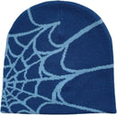 Pooyikoi Y2K Gothic Spider Pattern Wool Acrylic Knitted Hat Women Beanie Winter Warm Beanies Men Casual Skullies Outdoor - Blue 1 — 1