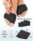 2 Pairs Metatarsal Foot Pads, Ball of Foot Cushions for Women Men Feet Pain Relief, Sesamoiditis, Metatarsalgia, Mortons Neuroma-Fabric Sleeves with Gel Inserts(Black, Small) 4