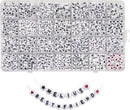 Melius Acrylic Letter Beads, 1450 Pcs 4x7mm Round Alphabet Beads in 28 Grid Box for Jewelry Making, DIY Bracelets… — 1