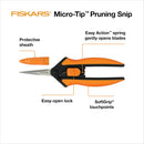 Fiskars 6" Steel Micro-Tip Pruning Scissors, Garden Snips for Small Plants — 3