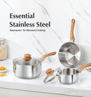 KOCH SYSTEME CS Stainless Steel Saucepan Set, 6 Piece Stainless Steel Pot 1QT & 2QT & 3QT with Heat-resistant… — 8