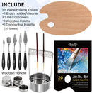 82Pcs Professional Oil Painting Set with Easel Box, 24 Rich Oil Colors & 10 Hog Brushes,Palette Knives, Canvases Complete Art Supplies Kit for Beginners & Artists — 7