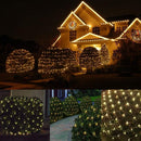 HISHINY LED Christmas Net Lights Outdoor Decorations for Bushes,144LED 6ftx6ft Connectable Green Wire Net Christmas Lights for Outdoor Indoor Yard Mesh Shrub Tree Decor,UL Certified(Warm White) — 4