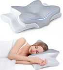 Ultra Pain Relief Cooling Pillow for Neck Support, Adjustable Cervical Pillow Cozy Sleeping, Odorless Ergonomic Contour Memory Foam Pillows, Orthopedic Bed Pillow for Side Back Stomach Sleeper - Dark Grey — 1