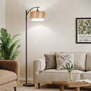 SUNMORY Arc Floor Lamps for Living Room, Rattan Standing lamp with 12W Bulb — 5