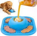 Slow Feeder Dog Bowls & Lick Mat for Liquid and Thick Treat, Anti-Slip Dog Lick Bowl with Interactive Rolling Ball, 5/6 Cup Pup Licking Toy for Large Medium Small Dogs and Cats-Large Blue — 1