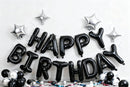 Black Happy Birthday Balloons Banner Sign Mylar letter Party Decoration — 2