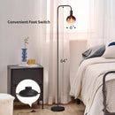 ONEWISH Floor Lamp for Living Room - Minimalist Industrial Standing Lamp with Modern LED Bulb, Globe Black Clear… — 5