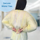 HCS Bulk PPE Gowns - Disposable Gowns, Medical - Single Layer, Spunbound Isolation Gown Disposable - Elastic Cuffs, Neck & Waist Tie - Clinic, Dentist, Hospital - Yellow Cover Gown, Large (50/Case) — 4
