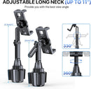 Miracase [Upgraded Version] Cup Phone Holder for Car, Universal Adjustable Long Neck Car Phone Mount Cradle Friendly Compatible with iPhone Samsung Google and All 4.0-7.0 inches Smartphones | Black-Tablet Mount photo 4