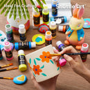 Shuttle Art 100 Colors Acrylic Paint, 2oz/60ml Bottles, Include 2 Sets of 12 Paint Brushes, 1 Art Sponge & Palette, Premium for Artists, Beginners & Kids on Canvas Rocks Wood Ceramic | Regular | 2 Fl Oz (Pack of 100) — 7