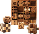 BSIRI 16 in 1 Wooden Brain Teaser Puzzles for Adults and Seniors Interlocking 3D Mini Wood Mind Games Hand Puzzle Teasers Set Toys Coffee Table Games Gift — 2