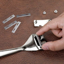 Skiving Knife, 2 Pcs Metal Leather Skiver and Safety Beveler Skiving Knife | black+silver — 7