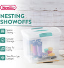 Sterilite Large Nesting ShowOffs™, Clear Bin w/Latch Lid & Handle, 6 Pack — 3