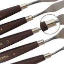 CONDA Palette Knife Painting Stainless Steel Spatula Palette Knife Oil Paint Metal Knives Wood Handle (Red 5 Piece) | 5-Rot — 7