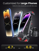Pnitri 2026 New Upgraded Bike Phone Holder Handlebar - 1S Quick Install, Motorcycle Phone Mount, Bicycle Phone Holder fit Large Phone Case for iPhone Samsung, Dirt Scooter Mini Bike Accessories — 3