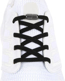 ZHENTOR Elastic Shoe Laces, Elastic No Tie Shoelaces for Sneakers, One Size Fits All Adults and Kids Shoes | Black 02W | 3 Pairs — 1