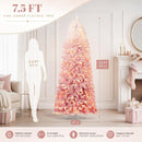 GarveeTech 9ft Prelit Flocked Christmas Tree, Pink & White, 600 Lights — 5