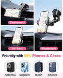VANMASS【85+LBS Strongest Suction & Military-Grade Ultimate Car Phone Mount【Patent Safety Certs】 Cell Phone Holder for Dash Windshield Vent for iPhone 18 17 Pro Max Automobile Interior Sets, Ink Black | Light Pink photo 4