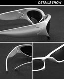 SOAR&EAGLE Y2K 3Pack Polarized sunglasses Wrap Around Men's Women's sunglasses Fashion Sport Shades Sun Glasses | Silver Framed Gray Flakes, Silver Framed Mercury Flakes, Bla — 4