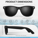 Sunier Polarized Sunglasses Men Women, Black Retro Square 100% UV400 Shades | A01-matte Black Smoke ( Non Mirrored) | A Black Blue — 5