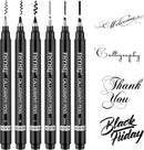 Calligraphy Pens for Writing, Hand Lettering Pens, 6 Size | Black | 1.0-3.0mm — 1