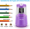 JARLINK Electric Pencil Sharpener, Heavy Duty Helical Blade, Auto Stop | Purple — 4