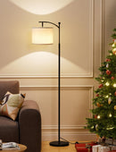 Ambimall 60" Modern Floor Lamp with Beige Shade, 9W LED Bulb — 5