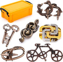 6 PCS Metal Brain Teaser Puzzles for Adults and Kids, Disentanglement Metal Logic Puzzle Set, IQ Mind Challenge Brain Games Toy Gift(6PCS Metal A) — 1